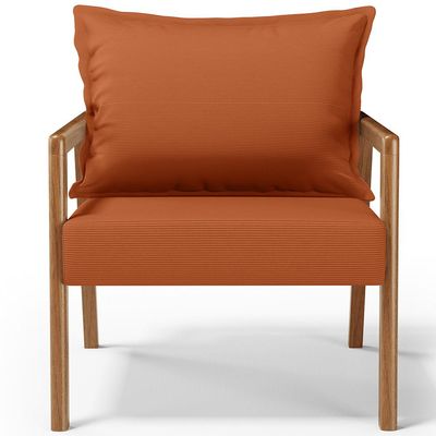 Poltrona Decorativa Para Sala de Estar e Living Alícia B04 Tecido Terracota - Lyam Decor