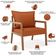 Poltrona Decorativa Para Sala de Estar e Living Alícia B04 Tecido Terracota - Lyam Decor