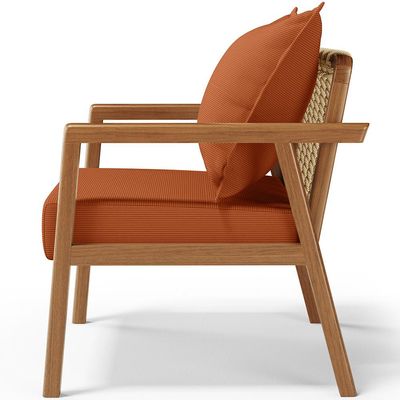 Poltrona Decorativa Para Sala de Estar e Living Alícia B04 Tecido Terracota - Lyam Decor