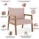Poltrona Decorativa Para Sala de Estar e Living Alícia B04 Linho Rosê - Lyam Decor