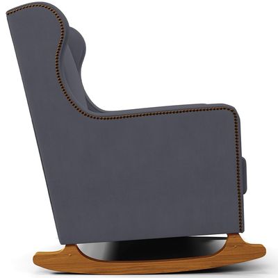 Poltrona de Amamentação com Balanço Mavie L02 Suede Cinza - Lyam Decor