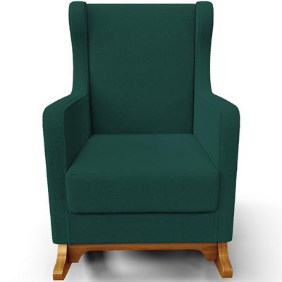 Poltrona de Amamentação com Balanço Mavie L02 Bouclê Verde - Lyam Decor