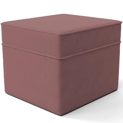 Poltrona de Amamentação com Balanço e Puff Mavie L02 Suede Rosê - Lyam Decor