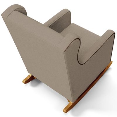 Poltrona de Amamentação com Balanço Mavie L02 Bouclê Bege - Lyam Decor