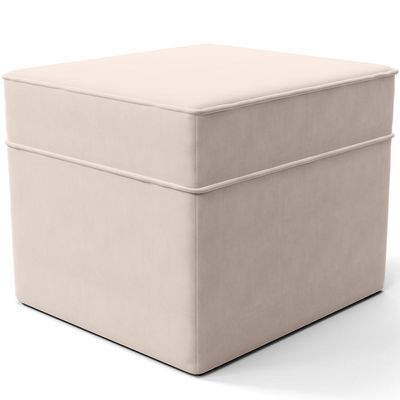 Poltrona de Amamentação com Balanço e Puff Mavie L02 Suede Bege - Lyam Decor