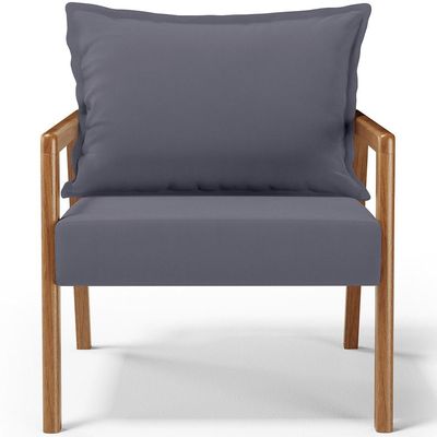 Poltrona Decorativa Para Sala de Estar e Living Alícia B04 Suede Cinza - Lyam Decor