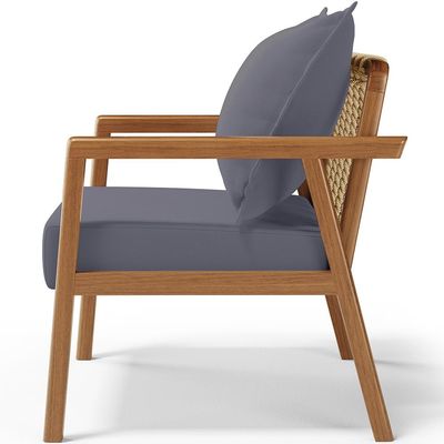 Poltrona Decorativa Para Sala de Estar e Living Alícia B04 Suede Cinza - Lyam Decor