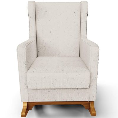 Poltrona de Amamentação com Balanço Mavie L02 Linho Cru - Lyam Decor