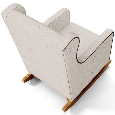 Poltrona de Amamentação com Balanço Mavie L02 Linho Cru - Lyam Decor