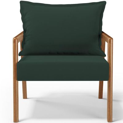 Poltrona Decorativa Para Sala de Estar e Living Alícia B04 Suede Verde Musgo - Lyam Decor