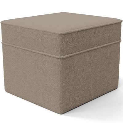 Poltrona de Amamentação com Balanço e Puff Mavie L02 Bouclê Bege - Lyam Decor