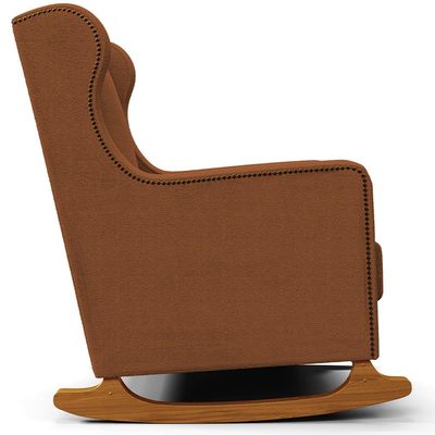 Poltrona de Amamentação com Balanço Mavie L02 Bouclê Terracota - Lyam Decor