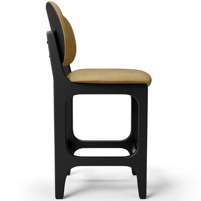 Kit 05 Banquetas Baixa Bar Cozinha E Sala De Jantar Fixa Betta L02 Preto Couríssimo Casco Fendi - Lyam Decor