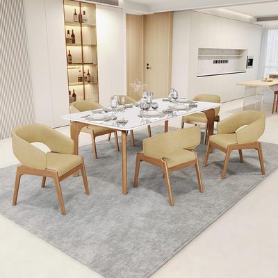 Kit 04 Cadeiras de Jantar e Estar Living Estofada Lince L02 Couríssimo Casco Fendi - Lyam Decor
