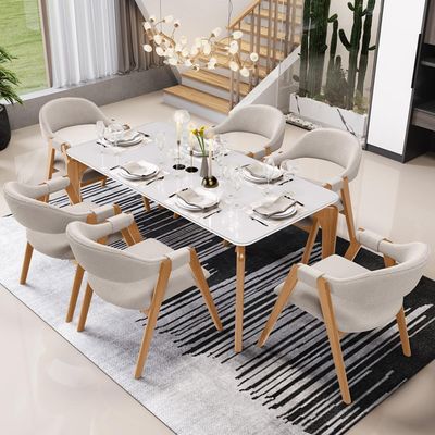 Kit 02 Cadeiras de Jantar e Estar Living Estofada Nadja L02 Bouclê Bege - Lyam Decor