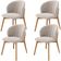 Kit 04 Cadeiras de Jantar e Estar Living Estofada Mia L02 Bouclê Bege - Lyam Decor
