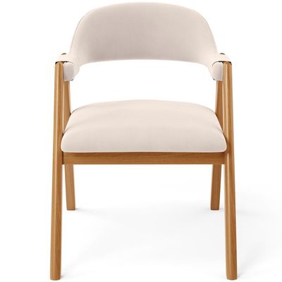 Kit 02 Cadeiras de Jantar e Estar Living Estofada Nadja L02 Suede Bege - Lyam Decor