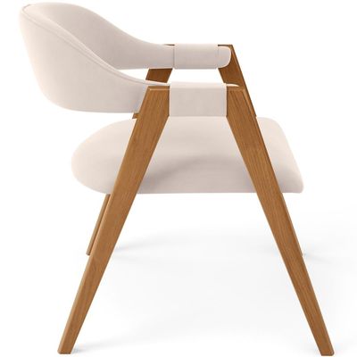 Kit 02 Cadeiras de Jantar e Estar Living Estofada Nadja L02 Suede Bege - Lyam Decor