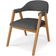 Cadeira de Jantar e Estar Living Estofada Nadja L02 Linho Cinza Escuro - Lyam Decor