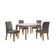 Conjunto Mesa Liz 120cm Com Vidro Cp 4 Cadeiras Athenas Moderna Linho Grafite Off White Imbuia