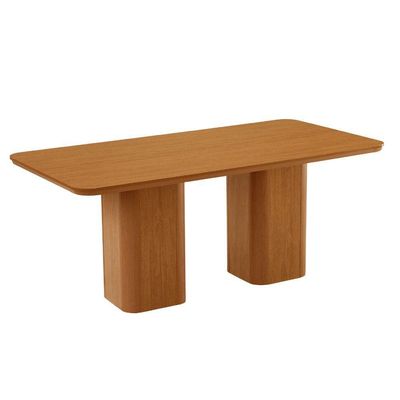 Mesa De Jantar Eloise 180cm Tampo Mdf Canto Copo Moderna Mob Naturalle