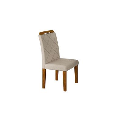 Conjunto Com 6 Cadeiras Para Sala De Jantar Melissa Rufato Imbuia/veludo Creme