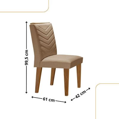 Conjunto Sala De Jantar Mesa Liz 180 Cm E 6 Cadeiras Liz Turim/off White/imbuia/serig. Off White