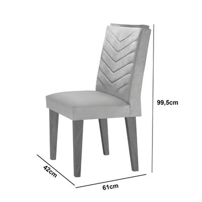 Mesa De Jantar Alvorada 180cm Com 6 Cadeiras Liz Moderna Veludo Capuccino Off White Imbuia