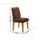 Conjunto Mesa Liz 120cm Com 4 Cadeiras Athenas Moderna Veludo Marrom Off White Imbuia