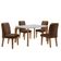Conjunto Mesa Liz 120cm Com 4 Cadeiras Athenas Moderna Veludo Marrom Off White Imbuia