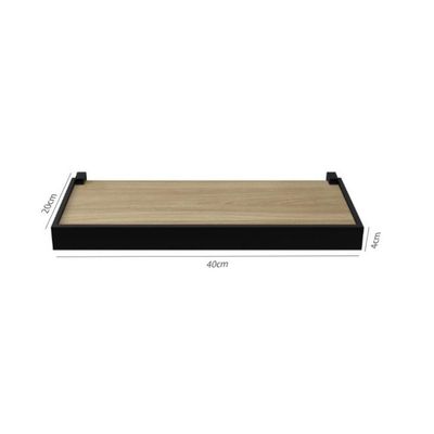 Prateleira Moldura Dueto 20x40 Prat-K Branco com Nogueira Branca