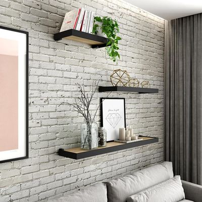 Prateleira Moldura Dueto 20x40 Prat-K Branco com Nogueira Branca
