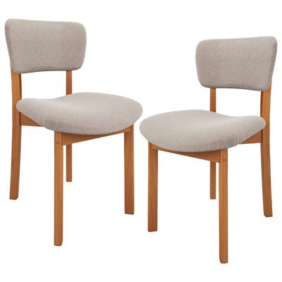 Kit 02 Cadeiras Para Sala de Jantar Cozinha Living Estofada Dara L02 Bouclê Creme - Lyam Decor
