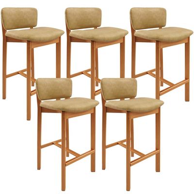 Kit 05 Banquetas Alta Para Cozinha Sala de Jantar Bar Dara L02 Couríssimo Fendi - Lyam Decor