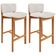 Kit 02 Banquetas Alta Para Cozinha Sala de Jantar Bar Dara L02 Linho Cru - Lyam Decor
