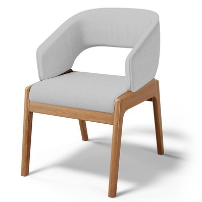 Kit 03 Cadeiras de Jantar e Estar Living Estofada Lince L02 Linho Cinza - Lyam Decor
