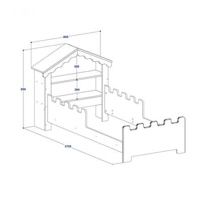 Quarto Princesa C/Cama E Estante Branco/Rosa