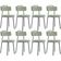 Kit 08 Cadeiras Decorativas Estofada Para Sala De Jantar Barcelona L02 Bouclê Oliva - Lyam Decor