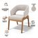 Cadeira de Jantar e Estar Living Estofada Lince L02 Bouclê Cru - Lyam Decor