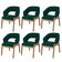 Kit 06 Cadeiras de Jantar e Estar Living Estofada Lince L02 Bouclê Verde - Lyam Decor