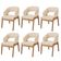 Kit 06 Cadeiras de Jantar e Estar Living Estofada Lince L02 Linho Bege Escuro - Lyam Decor