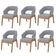 Kit 06 Cadeiras de Jantar e Estar Living Estofada Lince L02 Suede Cinza - Lyam Decor