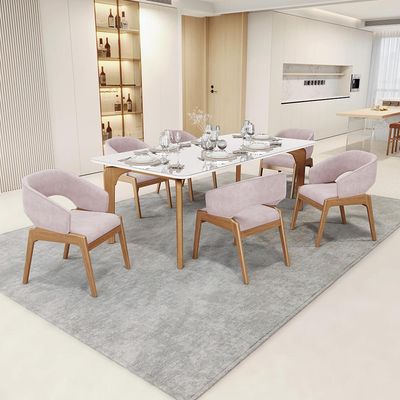 Kit 02 Cadeiras de Jantar e Estar Living Estofada Lince L02 Suede Rosê - Lyam Decor