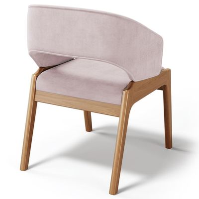 Kit 02 Cadeiras de Jantar e Estar Living Estofada Lince L02 Suede Rosê - Lyam Decor