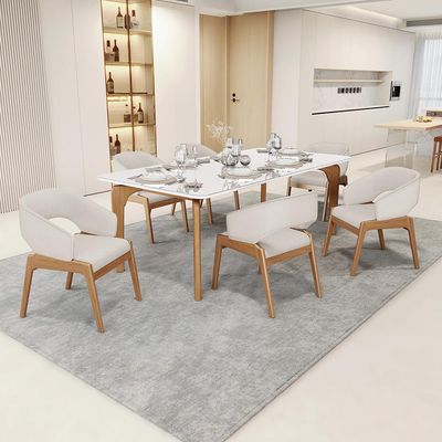 Kit 02 Cadeiras de Jantar e Estar Living Estofada Lince L02 Linho Cru - Lyam Decor