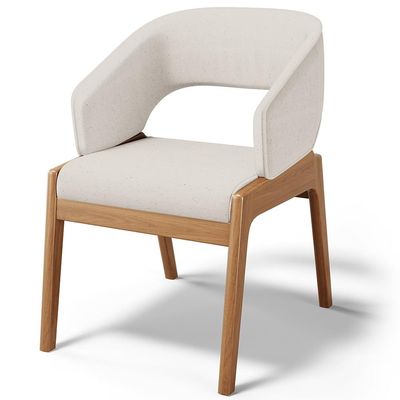 Kit 02 Cadeiras de Jantar e Estar Living Estofada Lince L02 Linho Cru - Lyam Decor