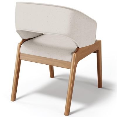 Kit 02 Cadeiras de Jantar e Estar Living Estofada Lince L02 Linho Cru - Lyam Decor