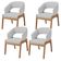 Kit 04 Cadeiras de Jantar e Estar Living Estofada Lince L02 Linho Cinza - Lyam Decor