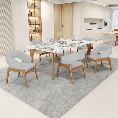 Kit 04 Cadeiras de Jantar e Estar Living Estofada Lince L02 Linho Cinza - Lyam Decor
