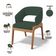 Kit 06 Cadeiras de Jantar e Estar Living Estofada Lince L02 Linho Verde Musgo - Lyam Decor